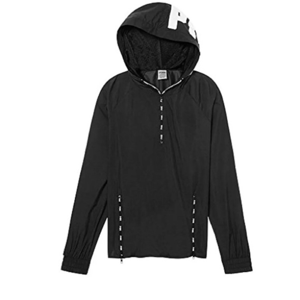 Victoria’s Secret Pink Anorak Jacket Black Hoodie XS/S